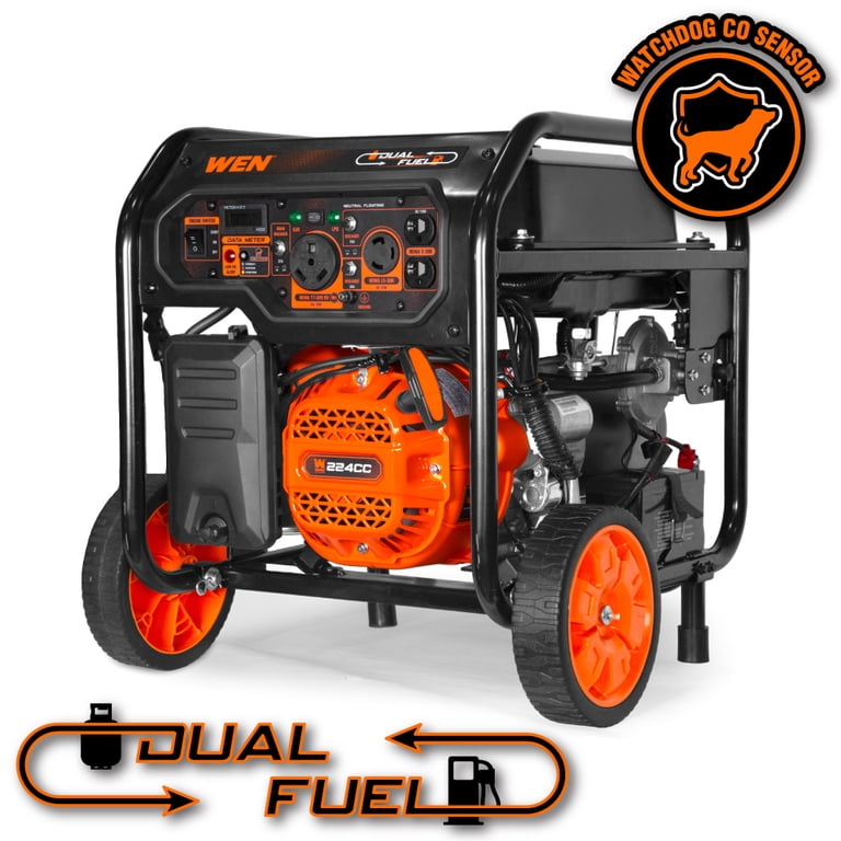 WEN 5,600-Watt Dual Fuel Portable Generator with Wheel Kit