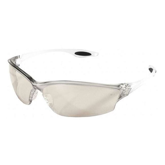 Oxulux, Safety Glasses, Anti-Scratch, Gray Mirror Lens, Clear Frame, Frameless 2VLA3