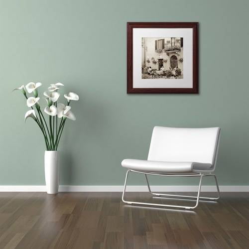 Trademark Fine Art "Tuscany Caffe VI" Canvas Art by Alan Blaustein, White Matte, Wood Frame