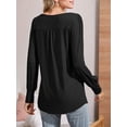 thumbnail image 3 of Weardear Women's Long Puff Sleeve Tunic Tops Pleated Crew Neck Blouses Dressy Casual Fall Blouses, 3 of 8