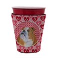 thumbnail image 1 of Caroline'S Treasures Ss4491Rsc Bulldog English Hearts Love Valentine'S Day Red Cup Hugger Cup Cooler Sleeve Hugger Lavable a máquina Funda para bebidas Hugger Aislante plegable Soporte aislado para be, 1 of 1