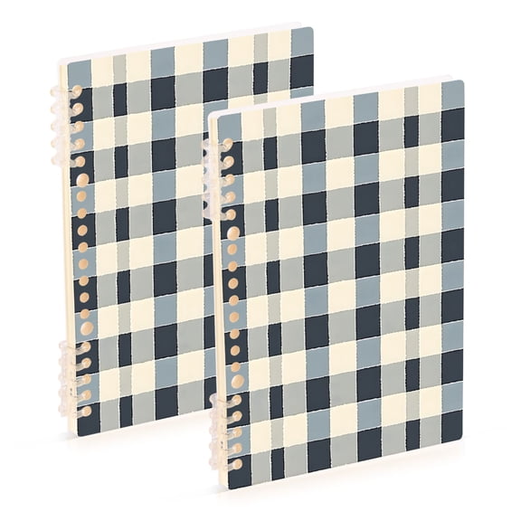 joogoo Spiral Journal Notebook Checkered Vintage College Ruled Notebooks 8.3" x 5.7" 2 PCs
