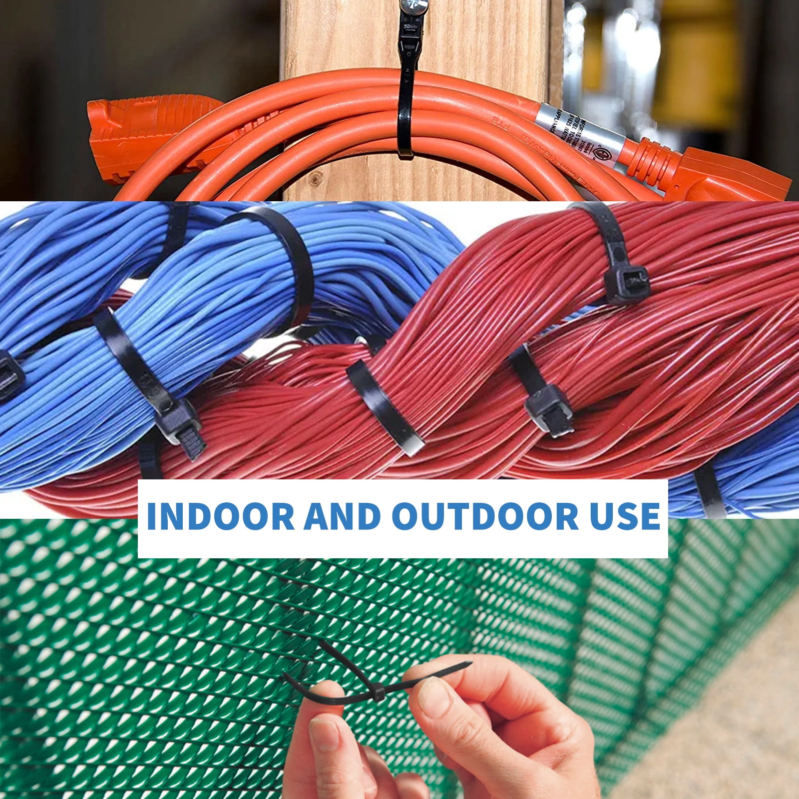 CENTROPOWER Heavy Duty Black Zip Ties 12 Inch - 1000 Pack | 50lbs Tensile Strength | Quality Nylon Material | UL Listed | Perfect for Indoor & Outdoor Use