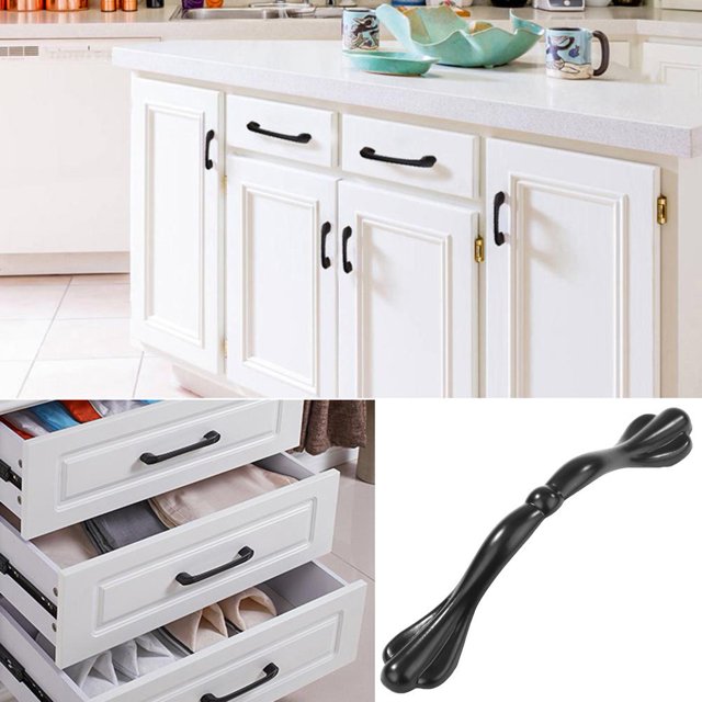 Perilla de cajón de armario con manija de mariposa para gabinete negro Herrajes para muebles (B) Wdftyju Libre de BPA