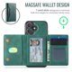 thumbnail image 3 of Case For IPhone 16 Funda Protectora RFID de 6,1" con Ranuras para 7 Tarjetas Magsafe, Soporte 2 en 1, Funda Protectora de Cuero Desmontable a Prueba de Golpes, Verde, For IPhone 16, 3 of 7