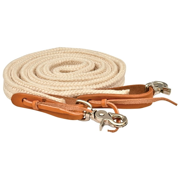 Mustang Waxed Flat Braided Poly Roping Rein 1In