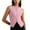 Pink, variant on Women Solid Vest Plus Size Crewneck Tops For Daily Comfort Stylish Slim Fit Button Up Tops Clothes,size L