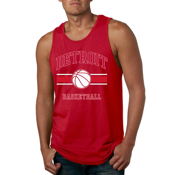 Wild Bobby City of Detroit DET Basketball Fantasy Fan Sports Mens Tank Top, Red, XX-Large