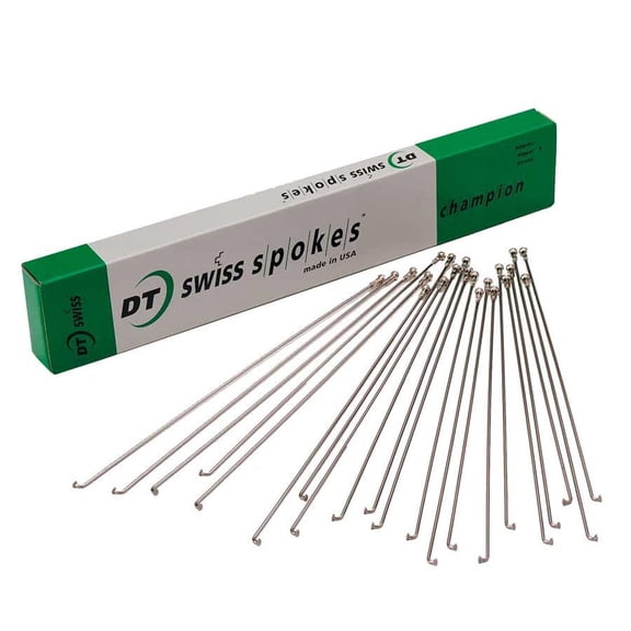 DT Swiss Champion Spoke: 2.0mm 246mm J-bend Silver Box of 100 Bicycle Spokes