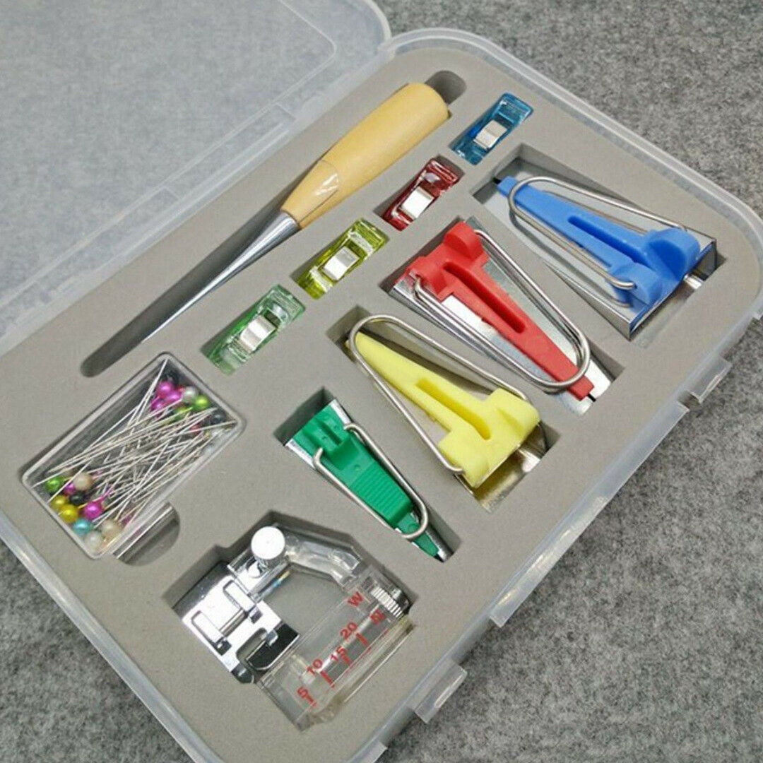 Fabric Bias Binding Tape Maker Kit Binder Foot For Sewing&Quilting Diy
