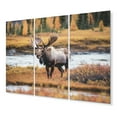 thumbnail image 2 of Designart "Moose in the Scenic Alaskan Landscape I" Animals Metal Wall Art Set, 2 of 5