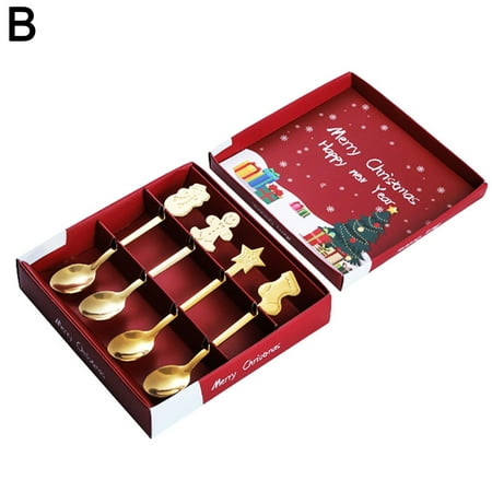

BOWTONG Cartoon Christmas Gingerbread Man Snowman Spoon Stainless Christmas Year Coffee Gift Tablewa Spoon 2023 X4W7 New Dessert R7G8