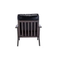 thumbnail image 6 of Guyou Black Faux Leather Accent Chair Armchair, Mid Century Arm Chair with Detachable Cushion, Modern Single Lounge Chair with Wood Frame for Living Room Bedroom Housting Room, Black, 6 of 10