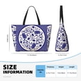 thumbnail image 4 of KdxioBlue And White Porcelain Pattern for Beach Bag for Women Large Beach Tote Bag Waterproof Sandproof Swim Bag with Zipper Pockets Beach Vacation Travel, 4 of 7