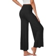 thumbnail image 2 of ClodeEU Women's Summer Ice Silk Wide Leg Pants,Loose Fit Casual Yoga Lounge Pants Black,Womens Plus XXXL, 2 of 4