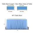 thumbnail image 2 of Blue Tulle Tutu Table Skirt for Baby Shower Wedding,Birthday Party, Suitable for Rectangle or Round Tablecloth - 6ft*30In, 2 of 10