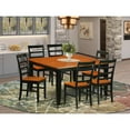 thumbnail image 4 of Kitchen Table Set-Dining Table And 6 Wood Dining Chairs-Finish:Black & Cherry,Number of Items:7,Shape:Square,Style:Microfiber Seat, 4 of 5