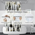 thumbnail image 4 of Christmas Decor Shower Curtain for Bathroom 72x72inches Christmas Trees Shower Curtain Set with Hooks Black Gold Grey X-mas Trees Waterproof Fabric Shower Curtains, 4 of 6