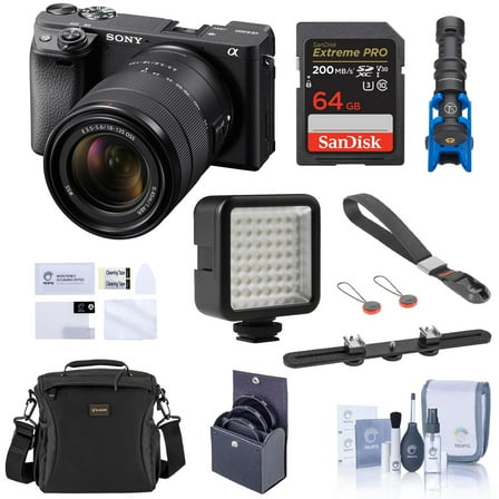 Sony Alpha a6400 Mirrorless Digital Camera with 18-135mm f/3.5-5.6 OSS Lens, Bundle with Vlogger Kit