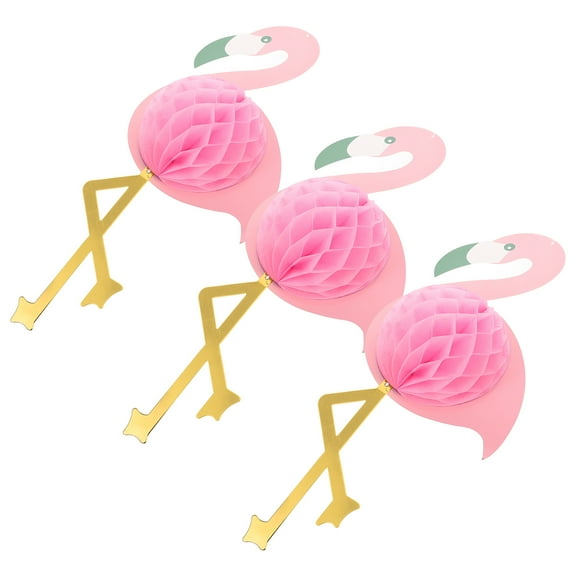 Zehuanyu  3 Pcs Flamingo Pool Party Decorations Honeycomb Luau
