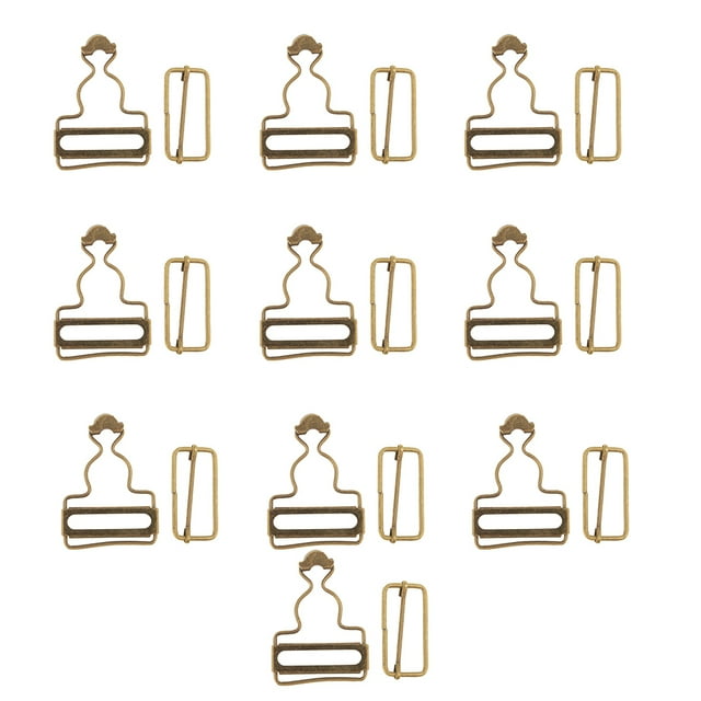 veasfak 6 Boucles de Sangle en Métal en Forme de Gourde pour Pantalons Robe Accessoires de Couture - Bronze