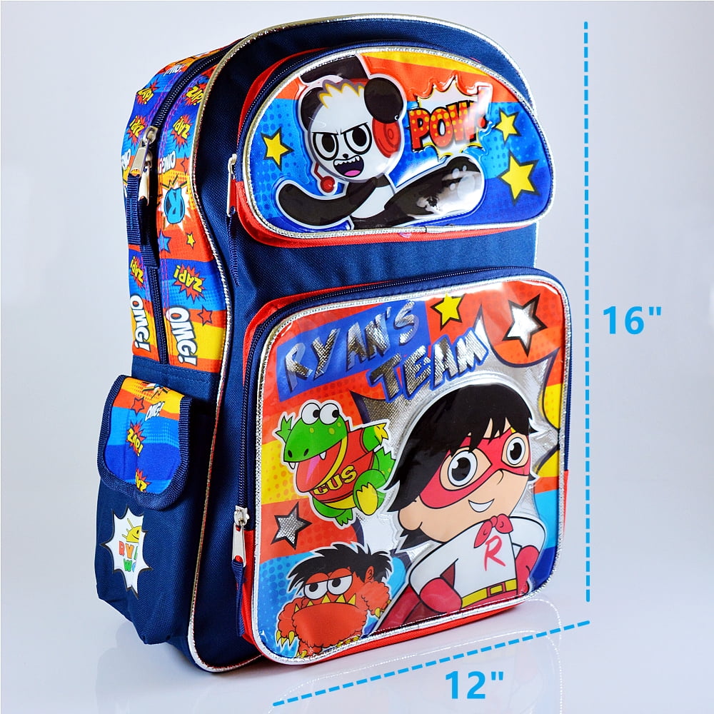 Ryan s World Brandclub Ryans World 16 Large School Backpack with Lunch Bag for Kids Ryan s World Book Bags for Kids School Supplies