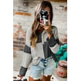 thumbnail image 5 of Ushdele Grey Patchwork Hoodie: Chic, Long Sleeve, Trendy Fit, 5 of 8