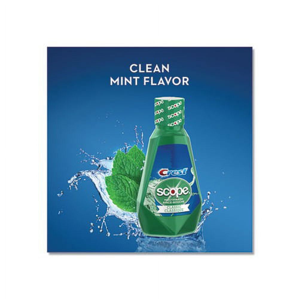Scope Mouth Rinse Classic Mint, 1 L Bottle, 6/Carton