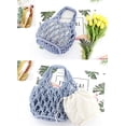 thumbnail image 4 of Kukuzhu New Straw Bag Cotton Thread Woven Bag Portable Net Bag Casual Bucket Handbag Summer Beach Purse for Women/Girls, 4 of 7