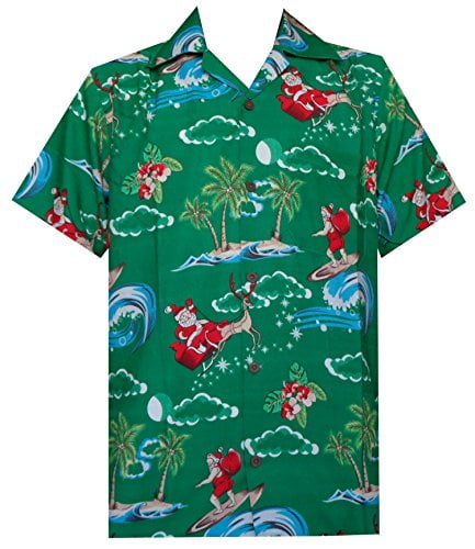 Alvish Hawaiian Shirts Boys Christmas Santa Beach Party Holiday Casual