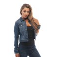 thumbnail image 1 of Hollywood Star Fashion Womens Basic Button Down Denim Jean Jacket (2XL, MediumBlue), 1 of 4