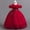 Red, variant on Girl Flower Embroidery Dresses Off The Shoulder Tulle Dress Pageant Wedding Bridesmaid Dance Gowns for 3-14 Years
