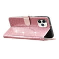 thumbnail image 7 of For iPhone 11 Pro Wallet Case Bling Shiny Premium PU Leather with RFID Blocking Card Slots Holder Magnetic Flip Kickstand Shockproof Wrist Strap Cover For iPhone 11 Pro, Rosegold, 7 of 7