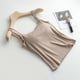 thumbnail image 4 of Prenda exterior de primavera-verano para mujer: camiseta sin mangas con tirantes y copas, color liso, mezcla de algodón elástico., 4 of 8