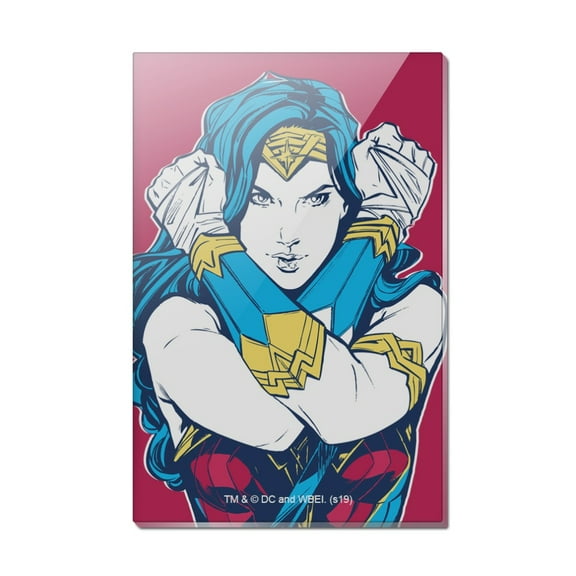 Wonder Woman Movie Crossed Arms Rectangle Acrylic Fridge Refrigerator Magnet