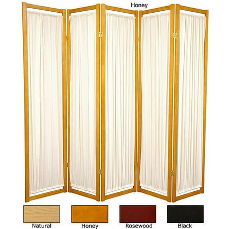 Oriental Furniture 6 Ft Tall Helsinki Shoji Screen, 5 panel, black