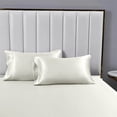 thumbnail image 4 of Reliable Bedding 4 piece Sheet Set, Silk Satin Sheet Set, Extra Soft Silky Sheets, Royal Luxury Sheet Set 24" Deep Pocket, Wrinke Free (Ivory,Full XL), 4 of 6