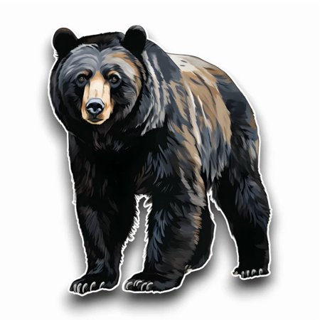 DOPASTICKER Black Bear Watercolour Animal Sticker Decal Car Laptop Scrapbook Phone Decal Water Bottle Stickers Cars Stickers Water Bottle Stickers For Kids