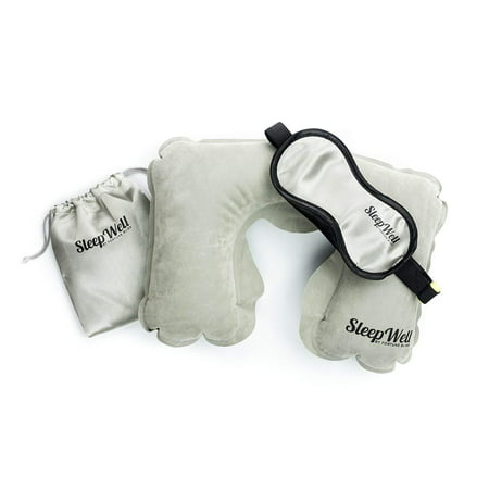 Airline Travel Pillow Flight Inflatable Neck Pillows Sleeping Mask Air Best Traveling Set for Women,Men Night Sleep Accessory (4