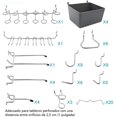 thumbnail image 4 of 80 Piezas Surtido Ganchos para Tablero Perforado, Kit Organizador Almacenamiento Accesorios Resistentes, para Organizar Diversas Herramientas (80), 4 of 4
