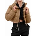thumbnail image 3 of Veste Matelassée Courte pour Femmes, Manteau d'Extérieur, Kaki, G, 3 of 9