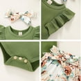 thumbnail image 3 of Younger Tree Toddler Baby Girl Summer Short Sleeve Romper Shorts Headband Clothes Outfits Set,Size 0-24 Months, 3 of 7
