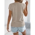 thumbnail image 2 of jinghuiyue Womens Button Down Sweater Vest Cap Short Sleeve Lightweight Cardigan Cable Knit Tops M, 2 of 7