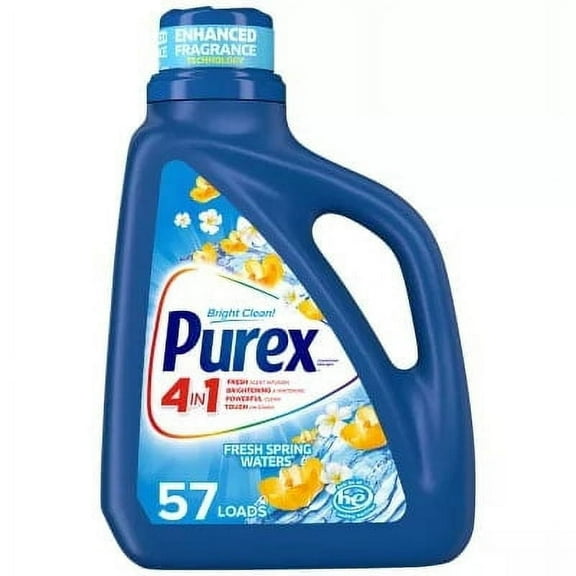 Purex Liquid Laundry Detergent with Crystals Fragrance, Fresh Spring Waters, 75 oz (50 loads)