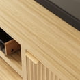 thumbnail image 2 of Fluted TV Stand for 80 Inch, Modern Entertainment Center with Storage, Wooden Media Console Cabinet with Fluted Door and Gold Handle for Living Room Bedroom, Natural Oak, 2 of 7