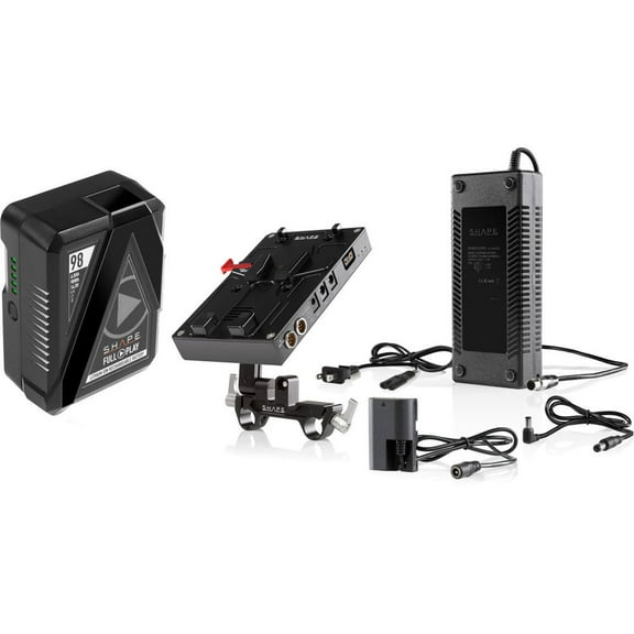 Shape Full Play 14.8V 98Wh Rechargeable Lithium-Ion V-Mount Battery Kit with D-Box Power and Charger for Canon 5D, 7D and LP-E6 Series Camera