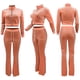 thumbnail image 5 of Conjunto informal de 2 piezas para mujer, chándales, pantalones acampanados de cintura alta, conjuntos de entrenamiento con bolsillos Adepaton WMZL-2183-55, 5 of 6
