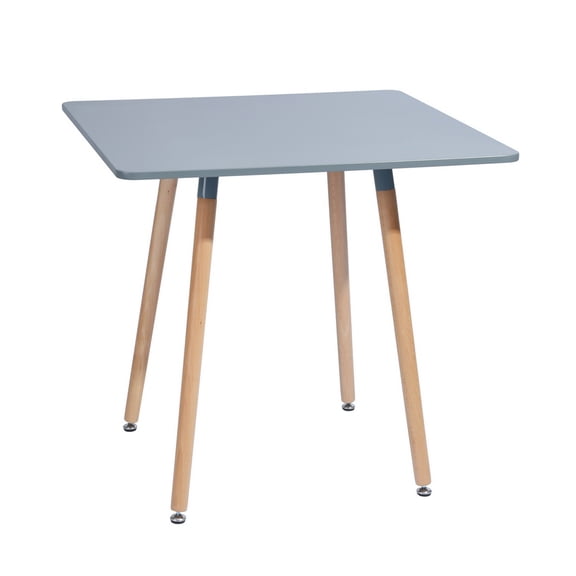 Homycasa Modern Square Dining Table with Gray Top and Natural Wood Legs