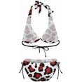 thumbnail image 6 of SKQIT Women Sexy Bikini Set Halter Side Tie Two Piece Leopard Print Swimsuit Triangle Bathing Suits, 6 of 7