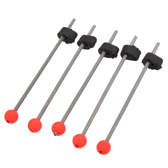 5 Pcs Mini Canne à Pêche sur Glace d'Hiver, avec Embouts à Ressort à Boule Rouge, Ensemble de Pêche Portable pour Rivières, Lacs et Rochers Marins
